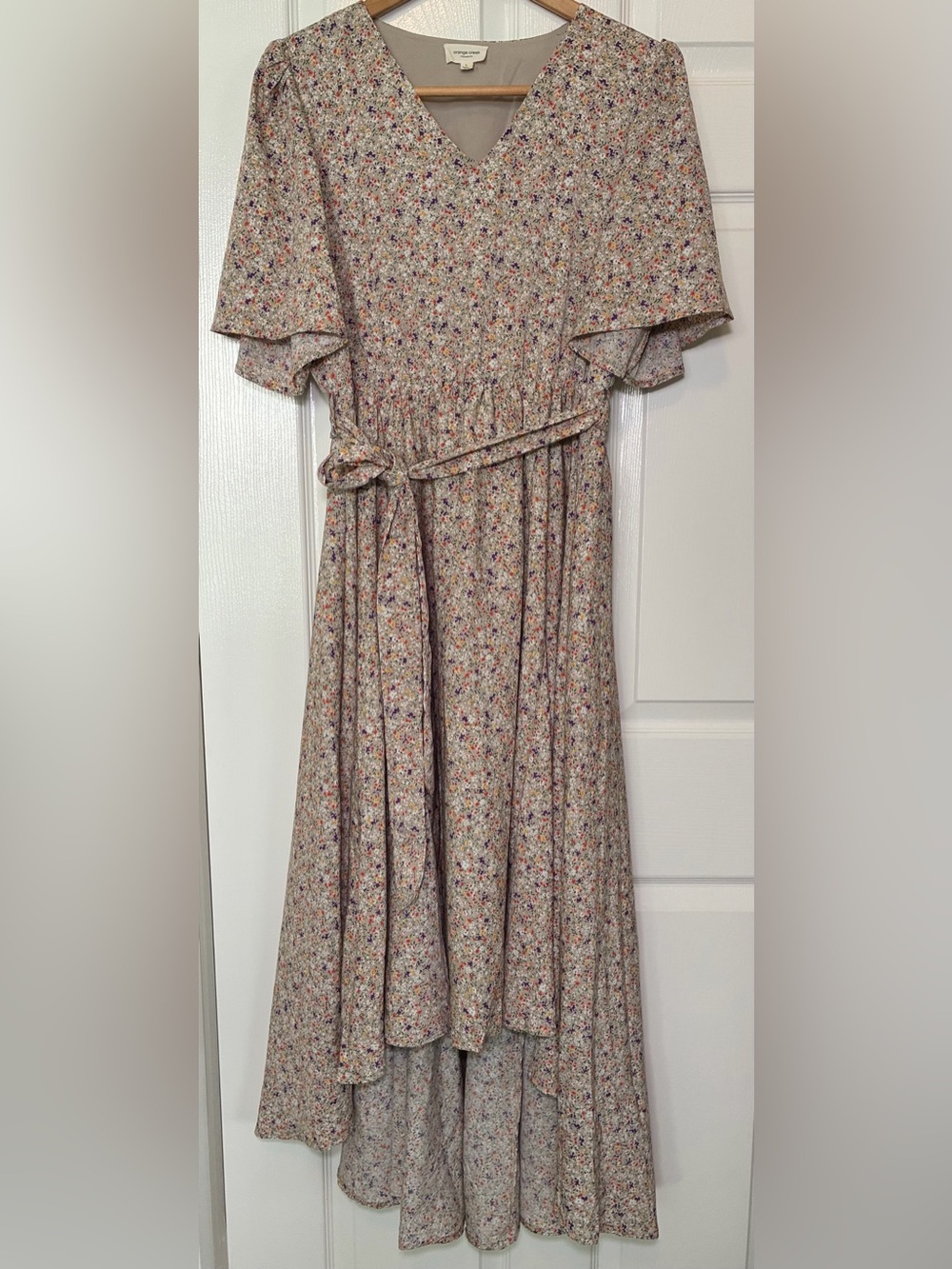 Orange Creek Size Large Ditsy Floral High-Low Hem Dress